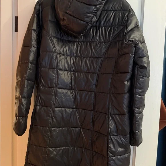 Aventura Women’s Black Long Puffer Coat XXL Hooded Lightweight Quilted Jacket - Picture 2 of 12